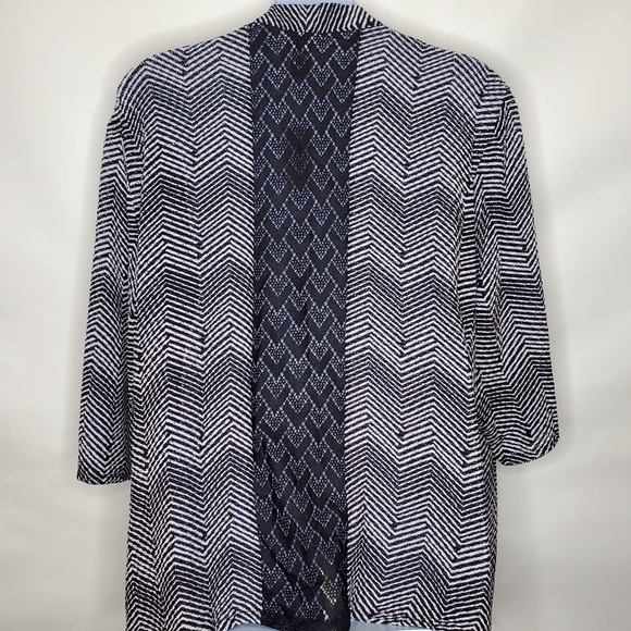 Catherines Chevron Stripe Open Front Stretch Cardigan Size 5X Asymmetric Hem NEW - Picture 5 of 14